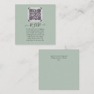 Cartão De Visita Quadrado Detalhes de RSVP de Casamento com CÓDIGO QR - QUAL