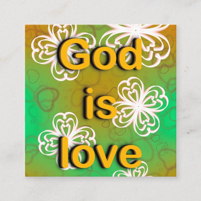 Cartão De Visita Quadrado Deus é amor (Frente)