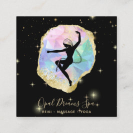 Cartão De Visita Quadrado *~* Deusa Óptica do Arco-Íris Celestial Cósmica Má