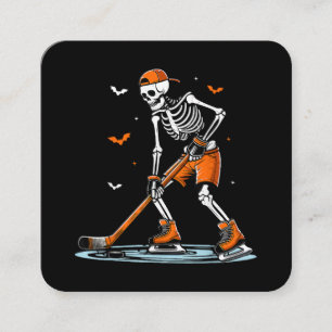 Cartão De Visita Quadrado Dia de as Bruxas engraçado do Skeleton Ice Hallowe