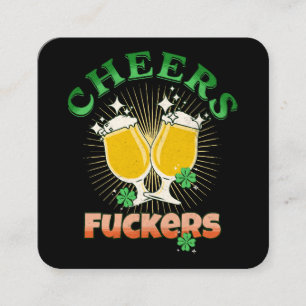 Cartão De Visita Quadrado Dia de São Patrício Irish Drinkin