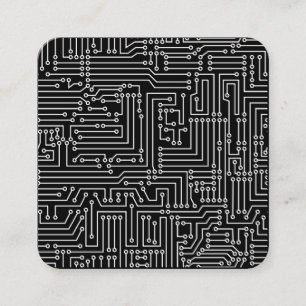 Cartão De Visita Quadrado Diagrama do circuito - branco em preto