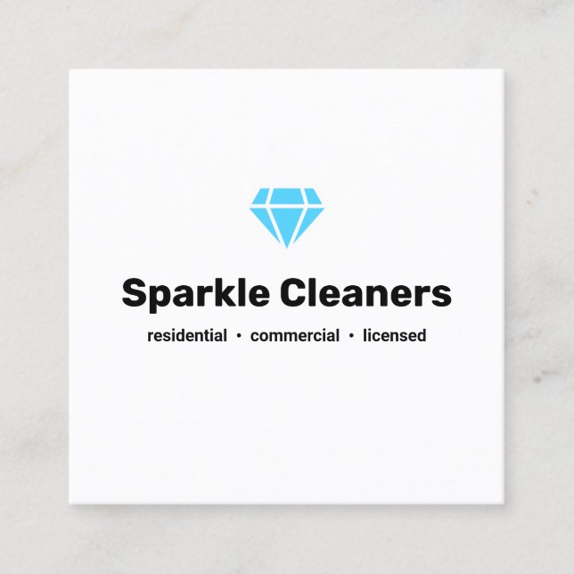Cartão De Visita Quadrado Diamond Logo Housekeeper Service (Frente)