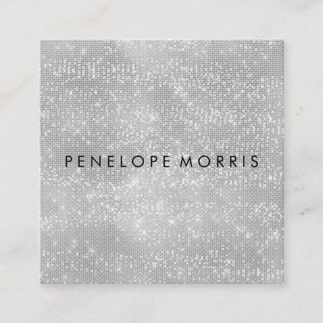 Cartão De Visita Quadrado Diamond Sparkle Beauty Stylist (Frente)