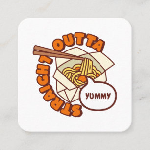 Cartão De Visita Quadrado Direto da Deliciosa Macarrão Ramen