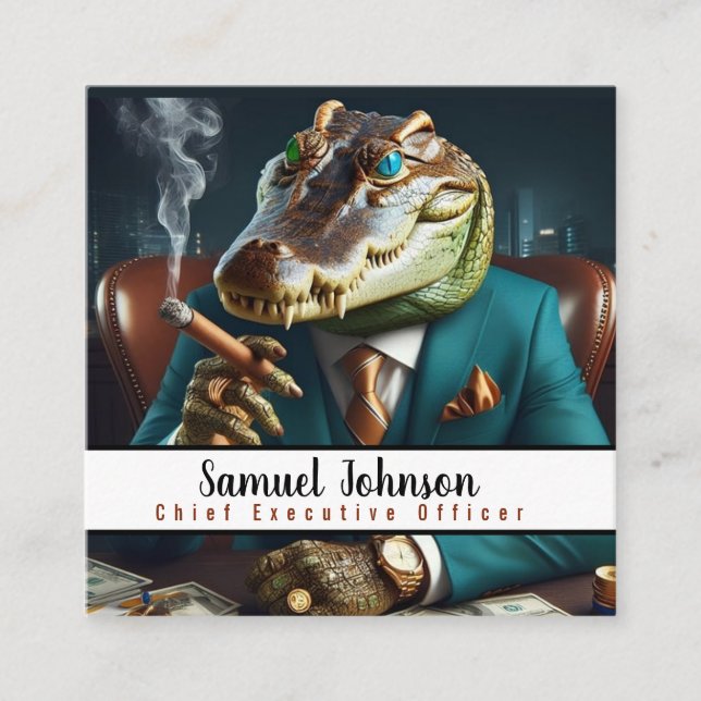 Cartão De Visita Quadrado Diretor Executivo Executivo Engraçado Executivo (Frente)