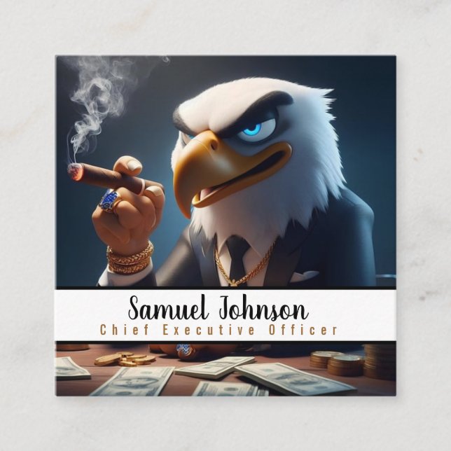Cartão De Visita Quadrado Diretor Executivo Executivo Engraçado Executivo (Frente)