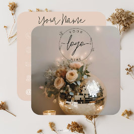Cartão De Visita Quadrado Disco Ball | Boho Florals | Estética