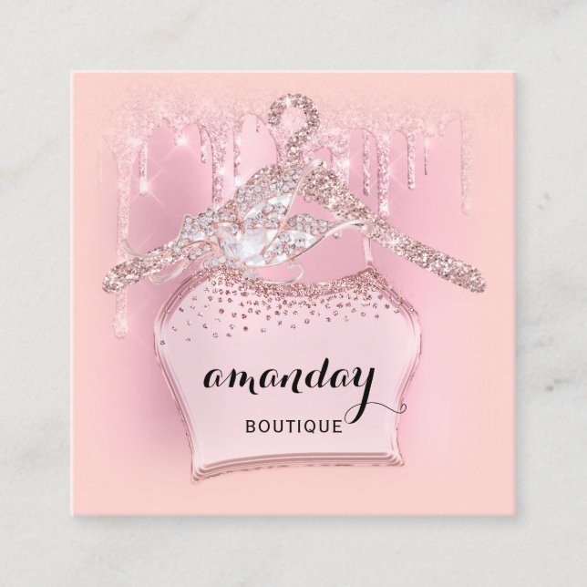 Cartão De Visita Quadrado Dissipador de Coletor de rosa Compre Dissipação Ro (Frente)