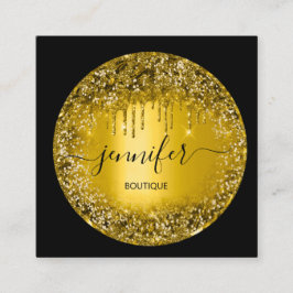 Cartão De Visita Quadrado Dissipador Dourado de Dissipador de Brilho de Comp