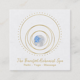Cartão De Visita Quadrado Do ouro geométrico de Boho do *~* geometria