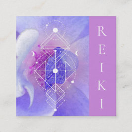 Cartão De Visita Quadrado Do rosa cósmico do azul da lua do *~* geometria