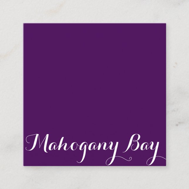 Cartão de visita quadrado do roteiro na beringela (Frente)