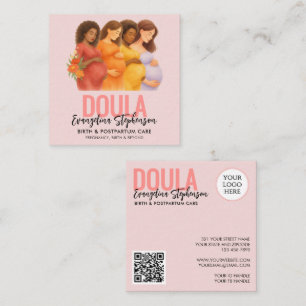 Cartão De Visita Quadrado Doula Profissional de Nascimentos Pós-Parto em Aqu