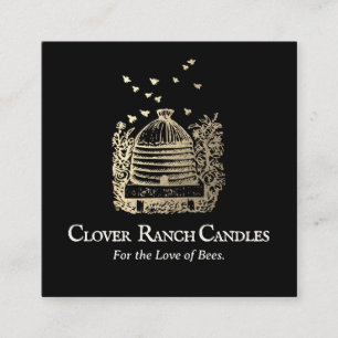 Cartão De Visita Quadrado Dourada Abelha Aurica Apatia