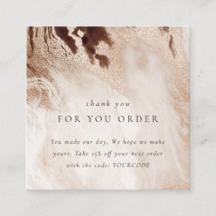 Cartão De Visita Quadrado Dourada Agitação Da Glitter Obrigado Pelo Descon