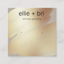 Cartão De Visita Quadrado Dourada Aquarela Kraft Stud Earring Display