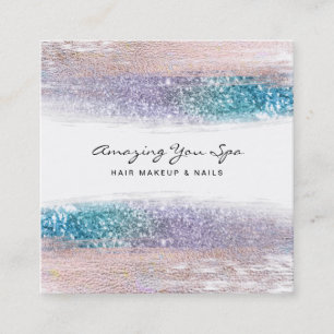 Cartão De Visita Quadrado *~* Dourado Glam Rainbow Glitter excitante Praça L