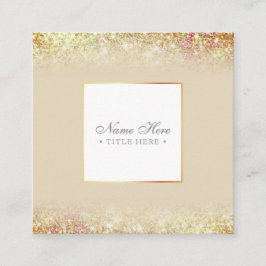 Cartão de visita quadrado Dourado Luxe na moda
