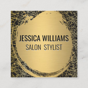 Cartão De Visita Quadrado Dourado metálico  Contexto da Textura Dourada