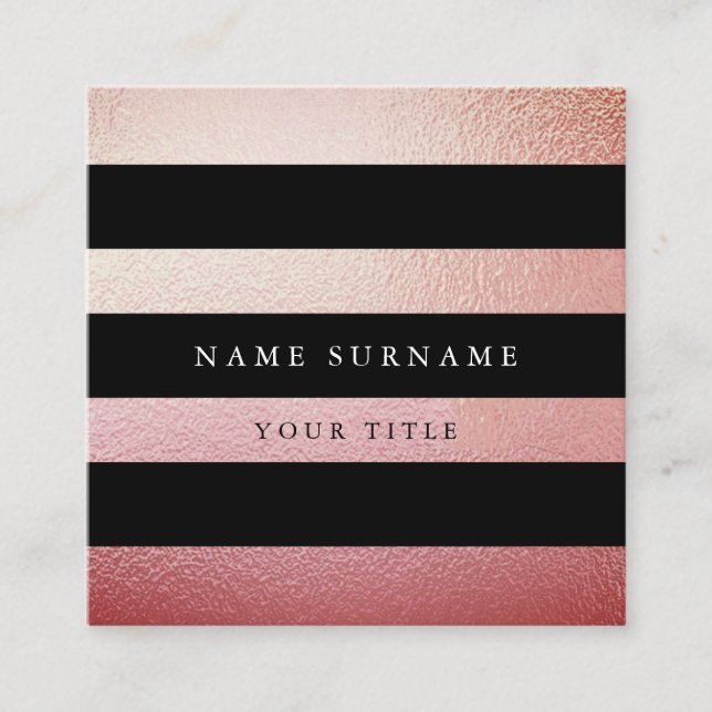 Cartão de visita quadrado Dourado mínimo (Frente)