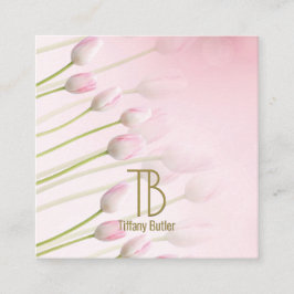 Cartão De Visita Quadrado Dourado Monograma Moderno, Luxo