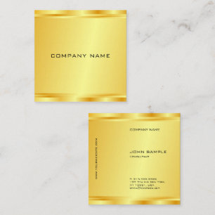 Cartão De Visita Quadrado Dourado visual personalizado moderno elegante luxo