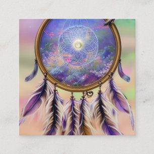 Cartão De Visita Quadrado Dreamcatcher Art