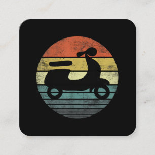 Cartão De Visita Quadrado Driver de patinete Oferece Moto Clássico Retro Eng