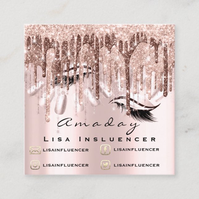 Cartão De Visita Quadrado Drives de Manicura de Nail de Artista de Ativação  (Frente)