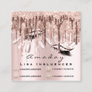 Cartão De Visita Quadrado Drives de Manicure de pregas do artista de maquiag