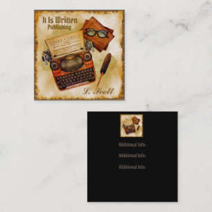 Cartão De Visita Quadrado É Escrito Vintage