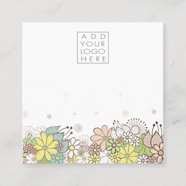 Cartão De Visita Quadrado Earrings Backing Cards Add Your Own Logo (Frente)