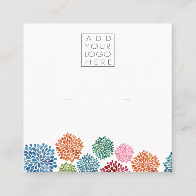 Cartão De Visita Quadrado Earrings Backing Cards Rainbow Add Your Own Logo (Frente)