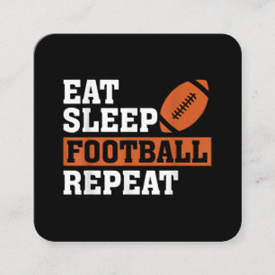 Cartão De Visita Quadrado Eat Sleep Futebol Repita Adorável Futebol Vi