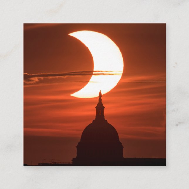Cartão De Visita Quadrado Eclipse Solar 2021 (Frente)