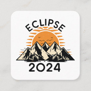 Cartão De Visita Quadrado Eclipse Solar Total 2024