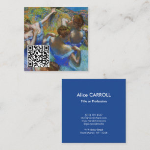 Cartão De Visita Quadrado Edgar Degas - Dançarinas Azuis - Código QR