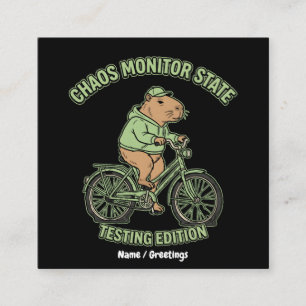 Cartão De Visita Quadrado Edição de Teste do Monitor de Caos do Capivara Eng