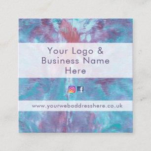 Cartão De Visita Quadrado efeito de corante abstrato marmoreado