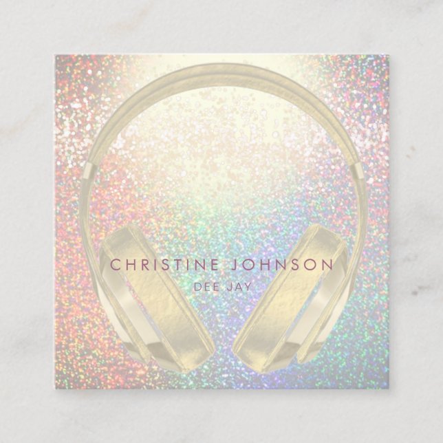 Cartão De Visita Quadrado efeito espumante dee jay (Frente)