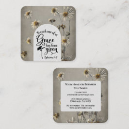 Cartão De Visita Quadrado Éfesianos 4:7 Para cada um de nós, Grace é Bíblia