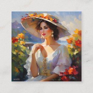 Cartão De Visita Quadrado Ela é uma senhora bonita que exude elegância e eu