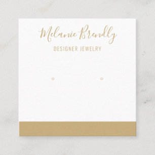 Cartão De Visita Quadrado Elegant Name White Jewelry Elegant Dourado