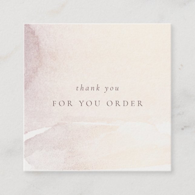 Cartão De Visita Quadrado Elegante Abstrato Dourado Roxo Brilhante Obrigado  (Frente)