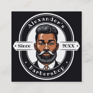 Cartão De Visita Quadrado Elegante Afro-Americano Personalize