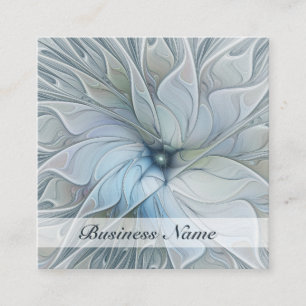 Cartão De Visita Quadrado Elegante Beleza Arte Fractal Abstrata Moderna Flor