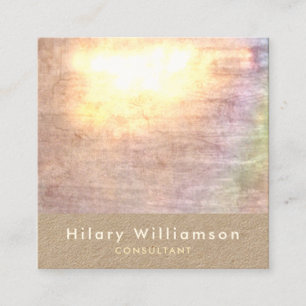 Cartão De Visita Quadrado Elegante Chic Pastel Beige Grunge Kraft