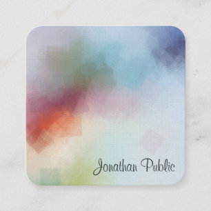 Cartão De Visita Quadrado Elegante de Modelo de Abstrato de Arte Moderno Per