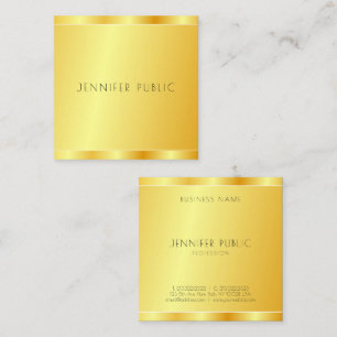 Cartão De Visita Quadrado Elegante Falso Ouro Personalizado Moderno Profissi